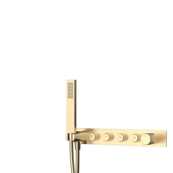 Premium Concealed Shower System with Rainfall & Waterfall Functions – Brushed Gold