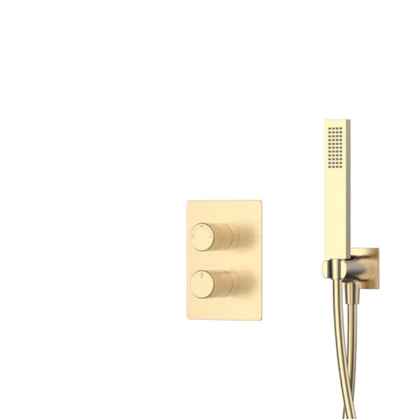 Premium Concealed Shower System, Square Edition, Brushed Gold