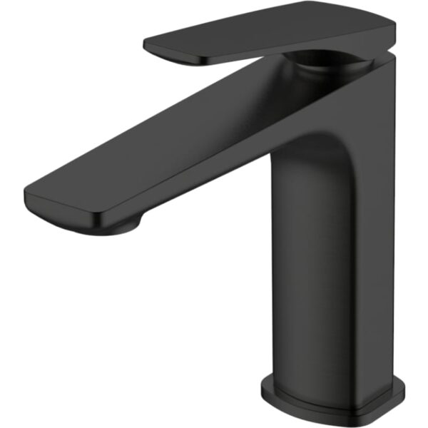 Matte Black Single-Handle Bathroom Sink Faucet.
